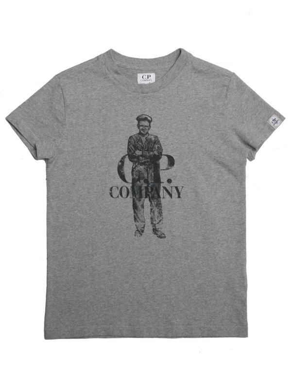 C.P Company Undersixteen Iconic Print T shirt in Grey