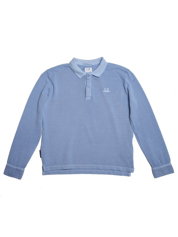 C.P Company Undersixteen Long Sleeve Rugby Shirt in Sky Blue