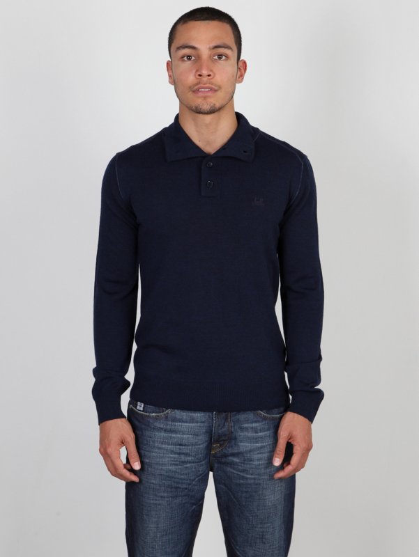 CP Company Merino Wool Sweater In Navy Blue