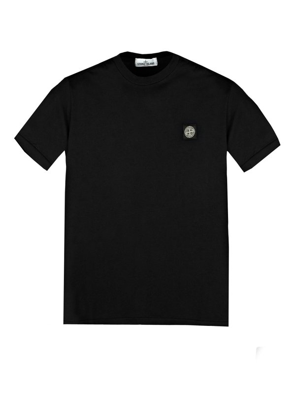 Garment-Dyed Cotton Jersey T-shirt in Black