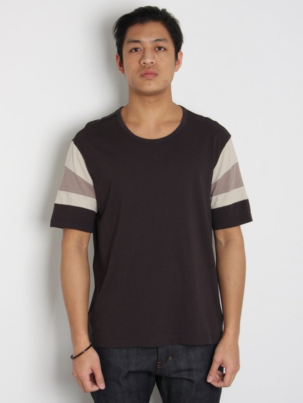 Acne Mens Dirk Striped Sleeve Crew T-Shirt