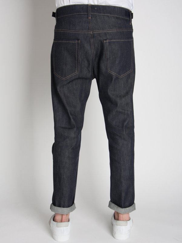 Acne Men's Jones Cut-Off Tapered Raw Denim Jeans