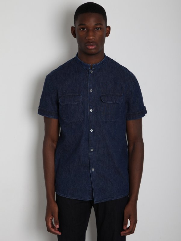 Acne Men's Denim Short-Sleeve Shirt