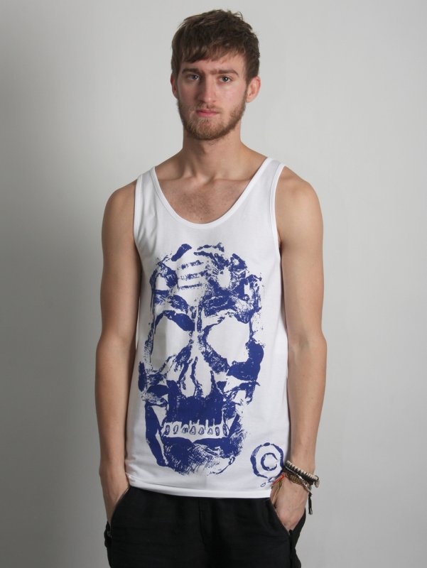 Alexander McQueen Painted Skull Crew Neck T-Shirt