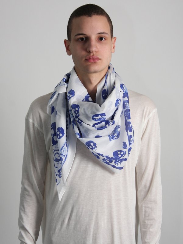 Alexander McQueen Potato Stamp Skull Scarf