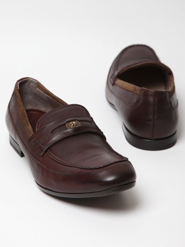 Alexander McQueen Men's Suede Trim Leather Loafer Shoes