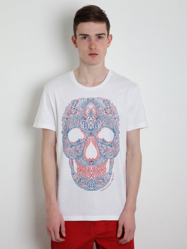 Alexander McQueen Mens Bandana Skull T-Shirt