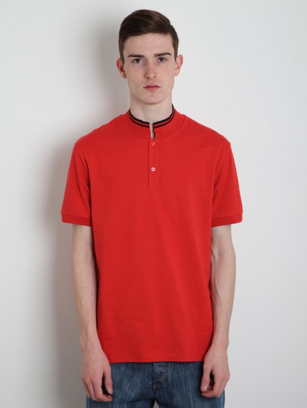 Alexander McQueen Men's Stand-Up Collar Polo Shirt