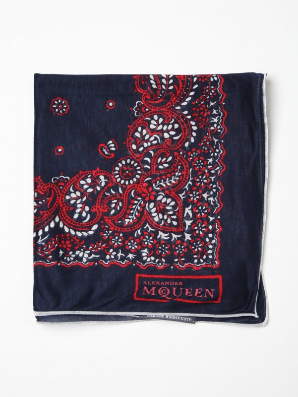 Alexander McQueen Paisley Skull Print Scarf
