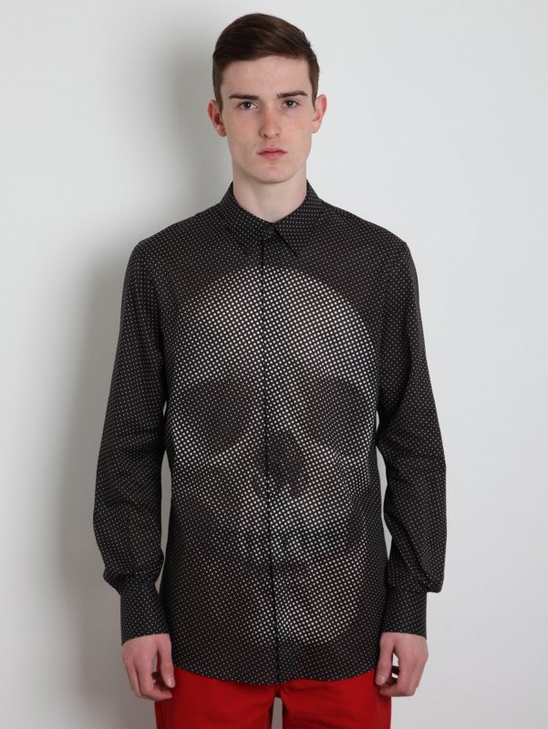 Alexander McQueen Skull Polka Dot Shirt