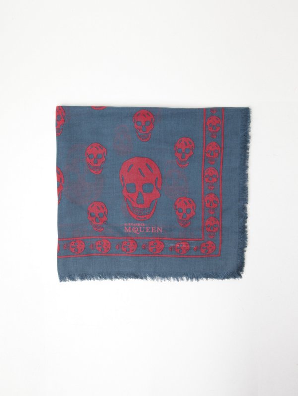 Alexander McQueen Mens Large Skull Print Scarf