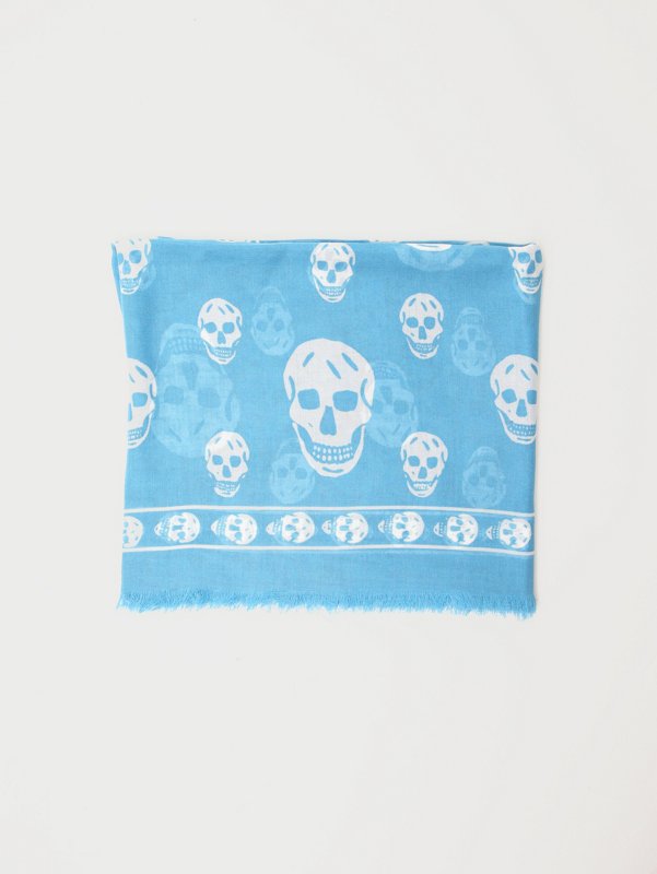 Alexander McQueen Mens Large Skull Print Scarf