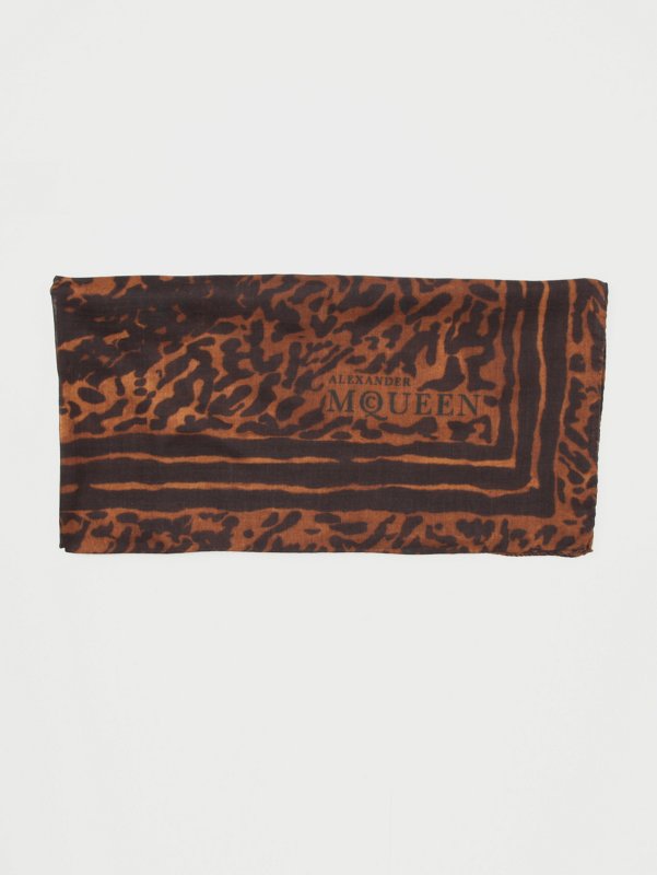 Alexander McQueen Men's Ocelot Skull Print Scarf