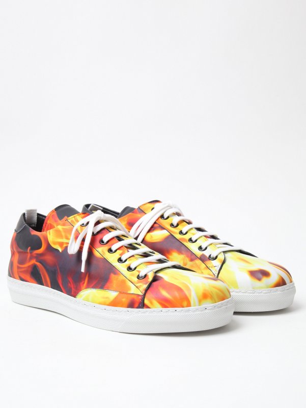 Alexander McQueen Men's Flame Print Sneakers