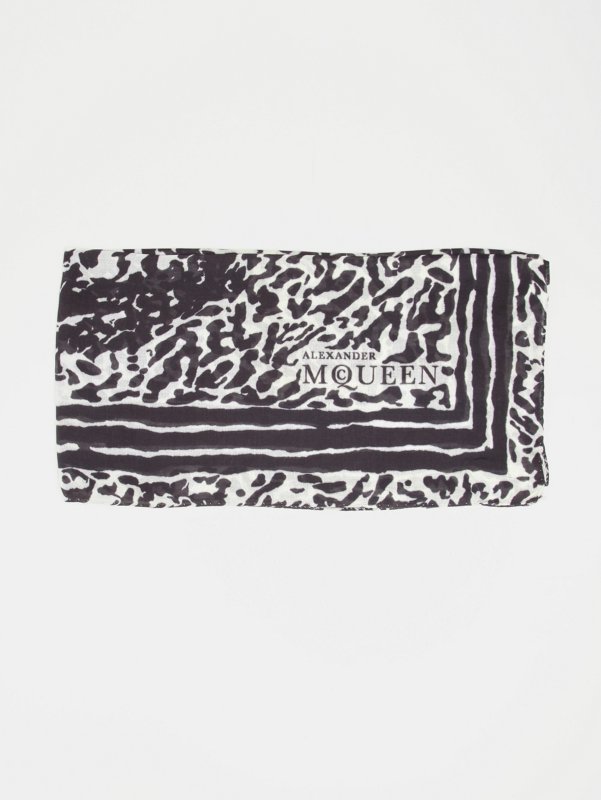 Alexander McQueen Men's Ocelot Skull Print Scarf