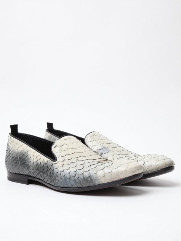 Alexander McQueen Men's Snake Skin Loafers