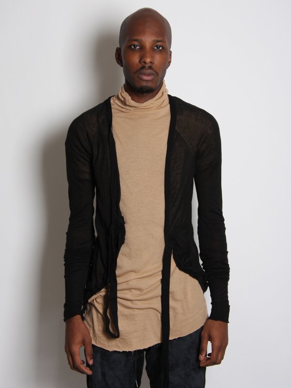 Boris Bidjan Saberi Semi-Sheer Belted Cardigan