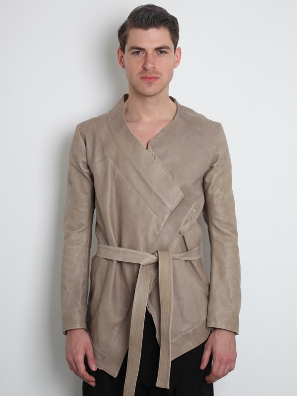 Boris Bidjan Saberi Men's Belted Leather Jacket