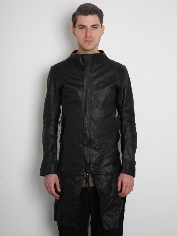 Boris Bidjan Saberi Men's Detachable Flap Leather Jacket