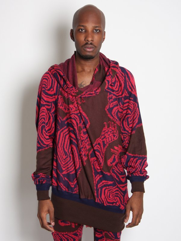Bernhard Willhelm Knitted Raglan Hooded Jumper