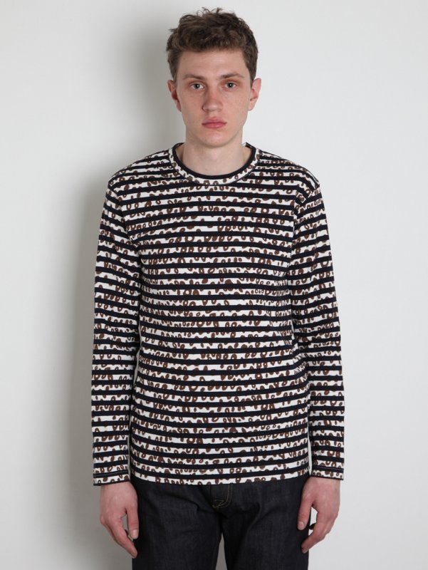 COMME des GARCONS SHIRT Men's Animal Print Striped Jersey