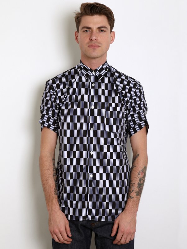 COMME des GARCONS SHIRT Men's Sleeve Detail Check Shirt