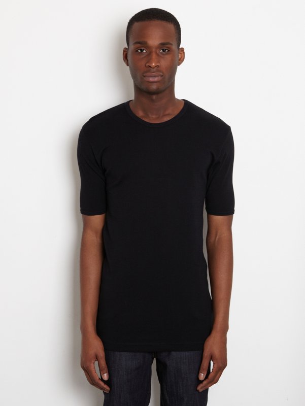 COMME des GARCONS SHIRT Men's Plain Cotton Rib T-Shirt