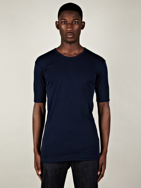 COMME des GARCONS SHIRT Men's Plain Cotton Rib T-Shirt