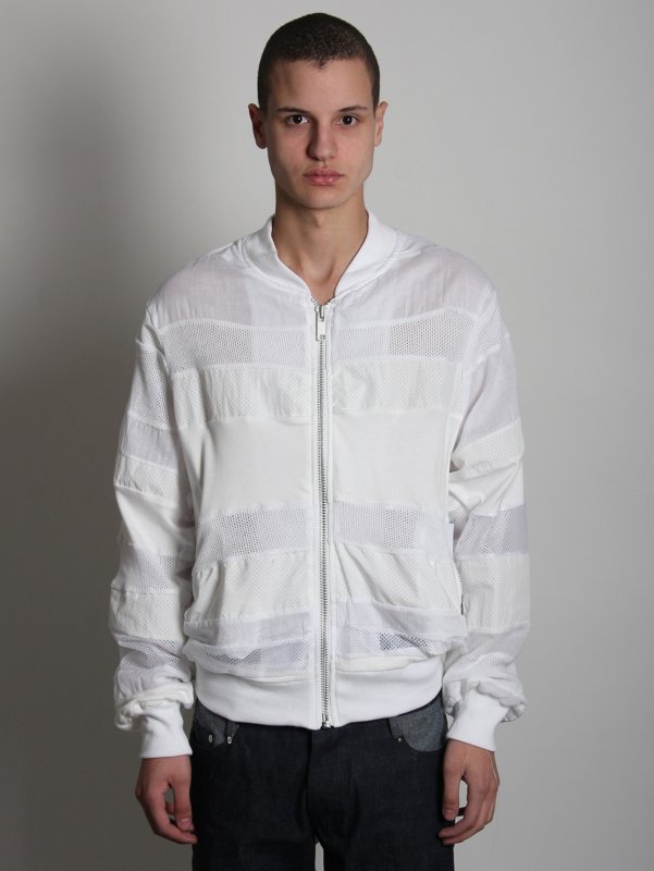Christopher Shannon Patchwork Stripe Bomber Jacket