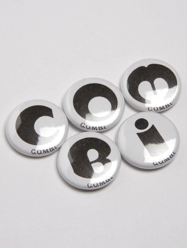 C.O.M.B.i White Pin Badge Set
