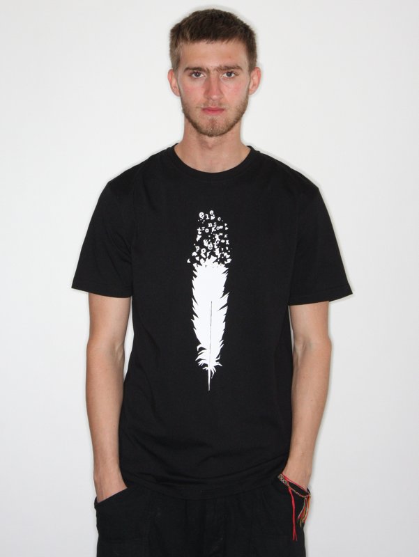 ELECTRONIC POET Printed Feather T-shirt