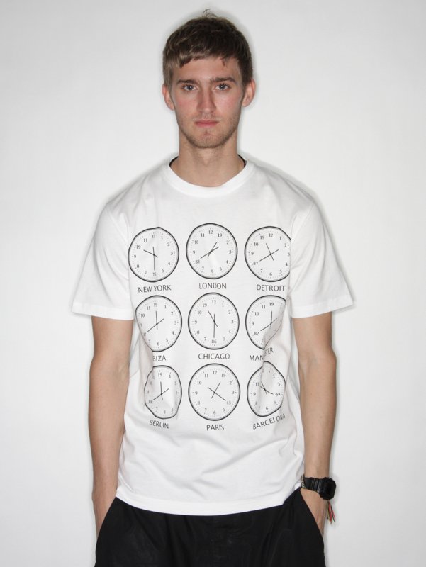 ELECTRONIC POET Printed Clocks T-shirt