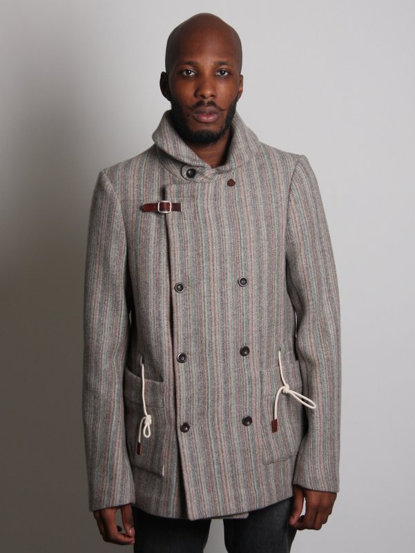Folk Men's Double Breasted Wool Overcoat 