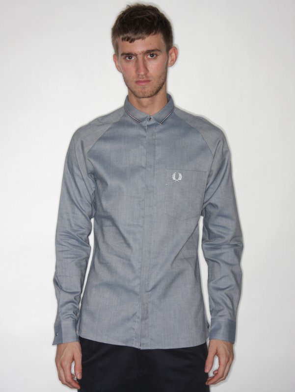 FRED PERRY Oxford Long Sleeve Tape Collar Shirt