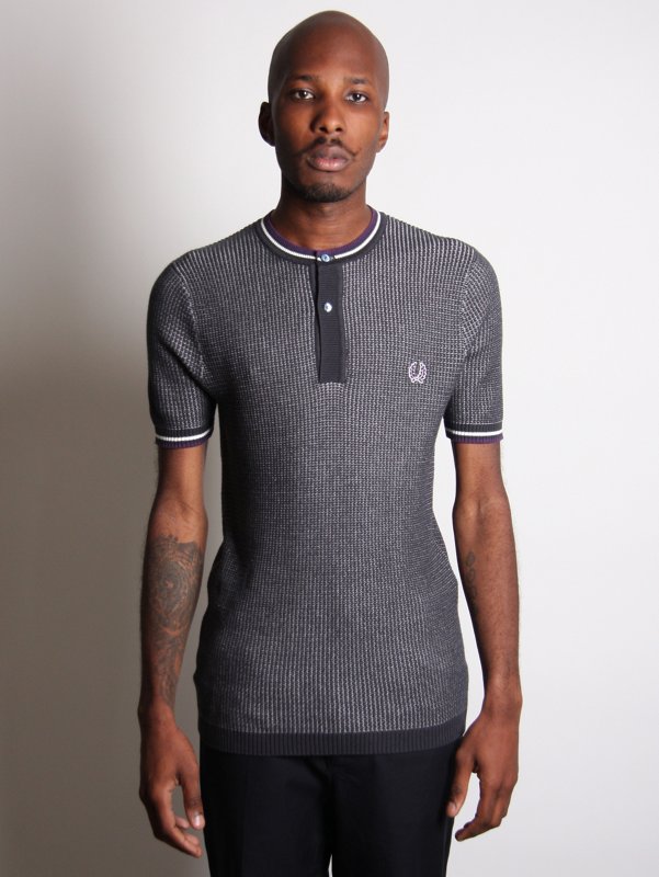 Fred Perry Moss Stitch Henley Shirt