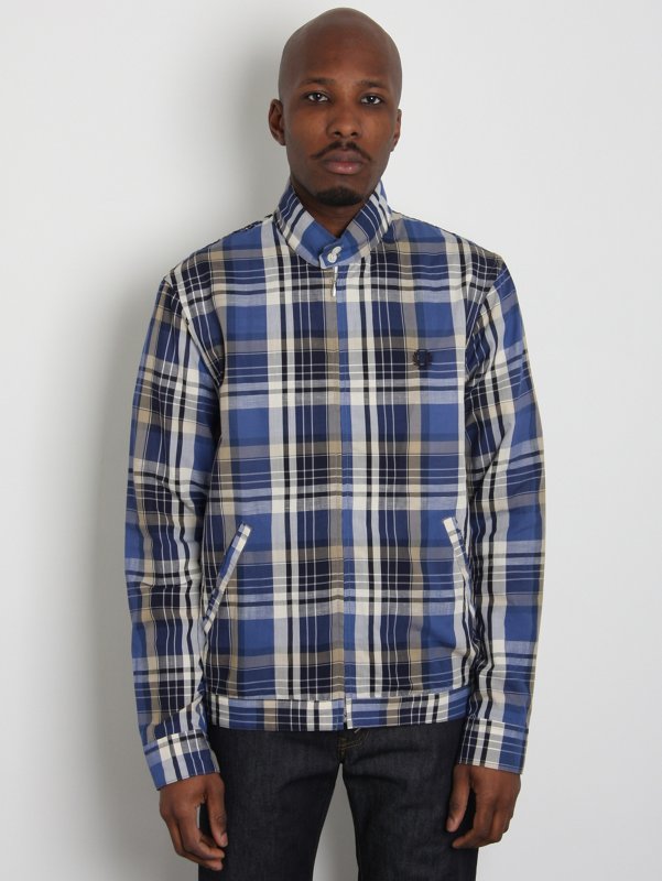 Fred Perry Laurel Men's Harrington Shirt Jacket W/ Madras Check 1