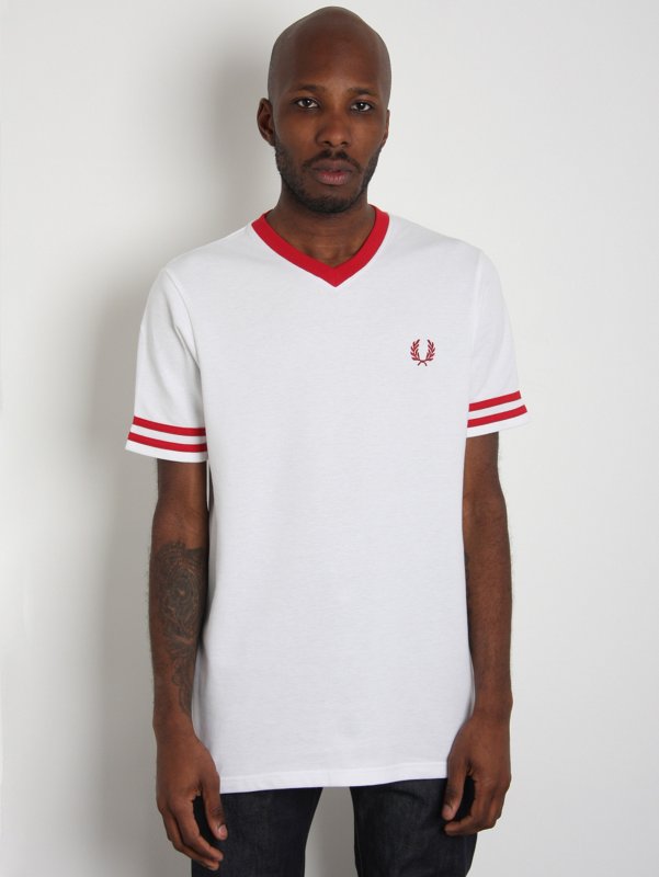 Fred Perry x Stussy Pique V-Neck T-Shirt