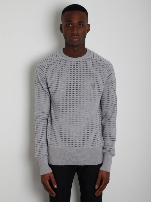 Fred Perry x 6876 Men's Broken Stripe Crew Neck Sweater