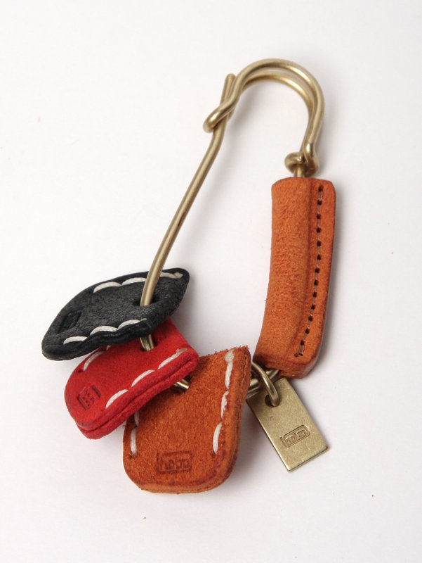 Hobo  Rough Planed Leather Brass Key Ring