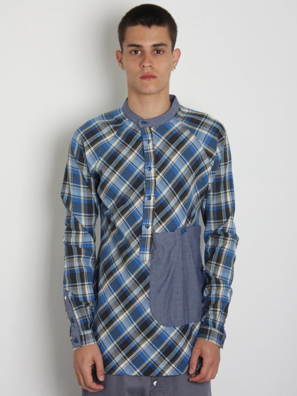 Humor Poko Long-Sleeved Henley Shirt