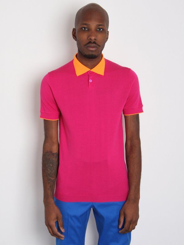 Jil Sander Men's Contrast Collar Polo Shirt 