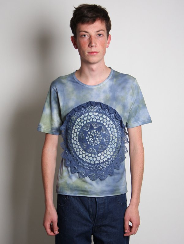 JW Anderson Men's SS11 Tie Dye Doiley and Swarovski Crystal T-Shirt