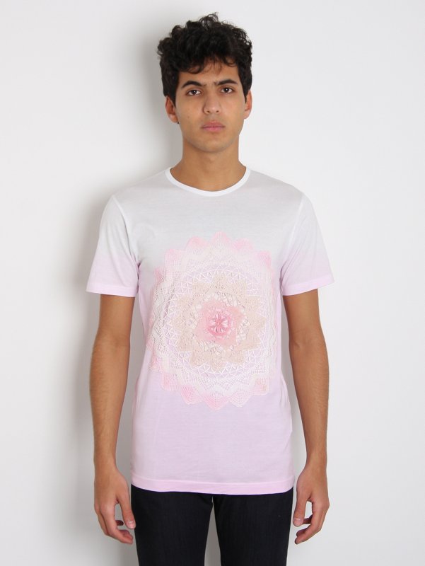 J.W. Anderson Mens Dip Dye Doily Crew T-Shirt