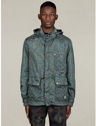 Men's Floral Print Short Parka Jacket