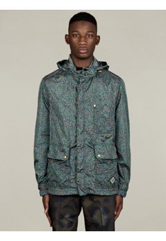 Men's Floral Print Short Parka Jacket