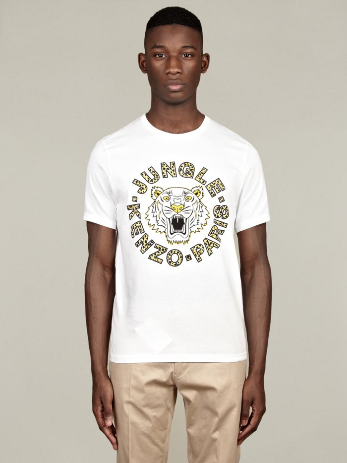Kenzo Mens White Jungle Cotton T-Shirt