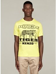 Men's Yellow Jungle Tiger Cotton T-Shirt