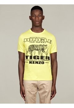 Men's Yellow Jungle Tiger Cotton T-Shirt