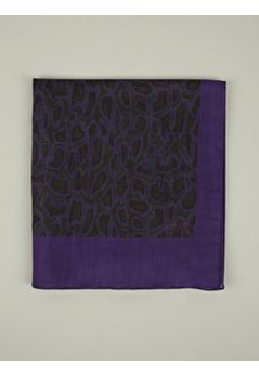 Men's Purple Snakeskin Print Cotton Scarf