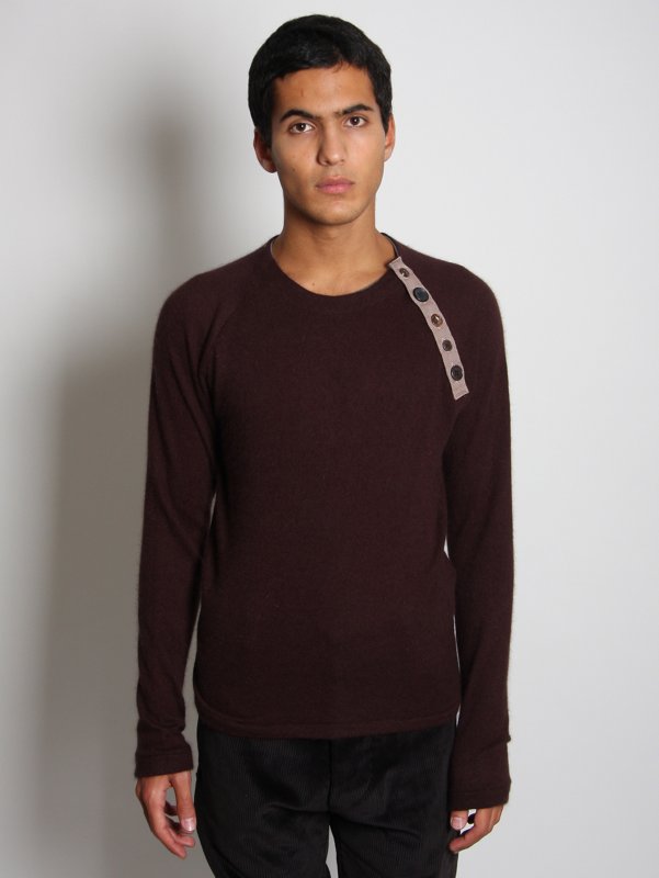 Kolor Button Neck Angora Knitted Jumper